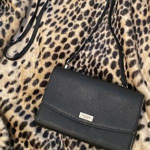 Kate Spade Black Leather Crossbody Wallet